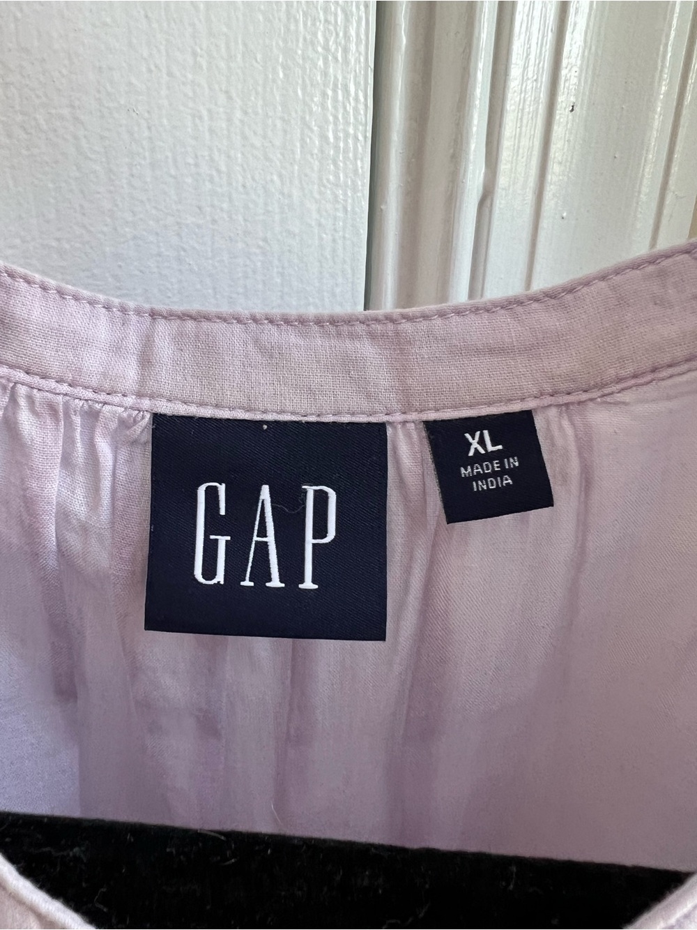Cotton GAP Pale Lavender Lightweight Button-Front Tiered Midi Dress - Picture 4 of 13